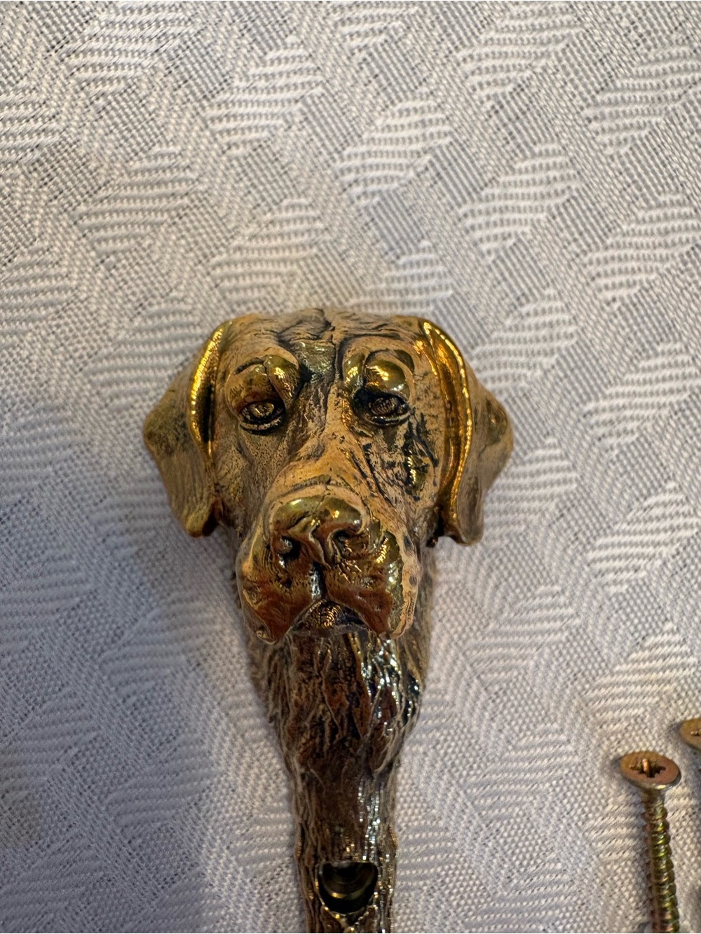 Brass Labrador retriever, head Wall Hook - NWOT